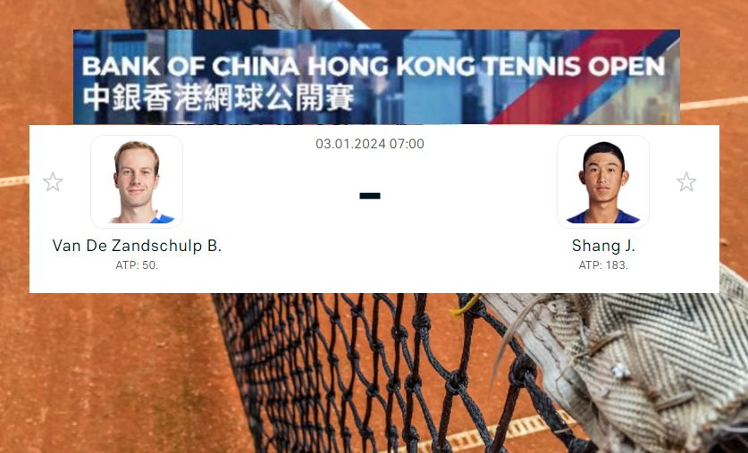 ATP Tour Hong Kong Tennis Open: B. Van De Zandschulp – J. Shang – 2024.01.03
