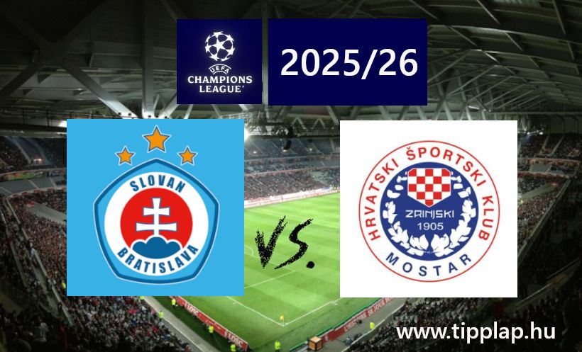 Szelvényrevaló tipp:  Slovan Bratislava - Zrinjski Mostar