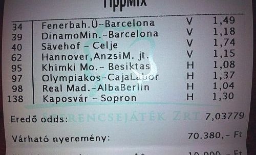 70 ezret és némi aprót nyert az Ágyúgolyó-futam második nyertese, mate